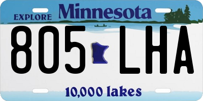 MN license plate 805LHA