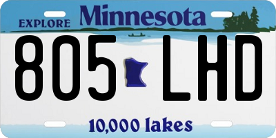 MN license plate 805LHD