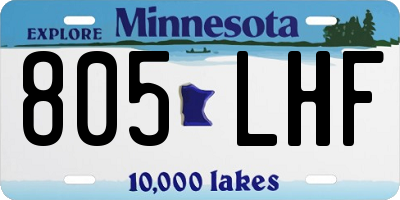 MN license plate 805LHF