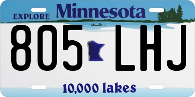 MN license plate 805LHJ