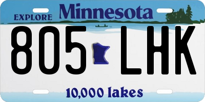 MN license plate 805LHK