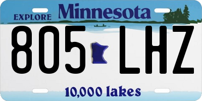MN license plate 805LHZ