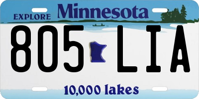 MN license plate 805LIA