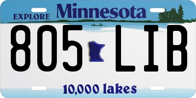 MN license plate 805LIB