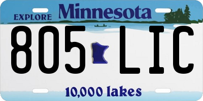 MN license plate 805LIC