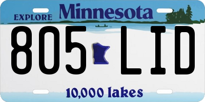 MN license plate 805LID