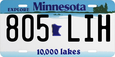 MN license plate 805LIH