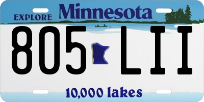 MN license plate 805LII
