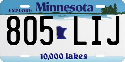 MN license plate 805LIJ