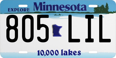 MN license plate 805LIL