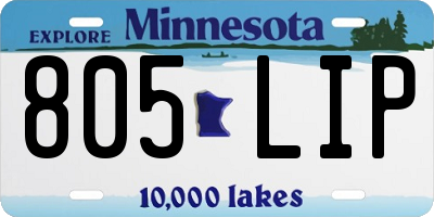 MN license plate 805LIP