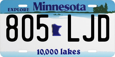 MN license plate 805LJD