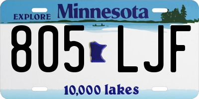 MN license plate 805LJF