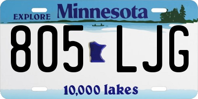 MN license plate 805LJG