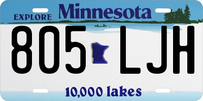 MN license plate 805LJH
