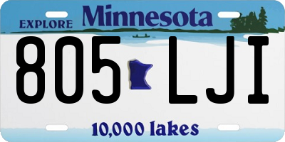 MN license plate 805LJI