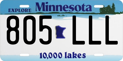 MN license plate 805LLL