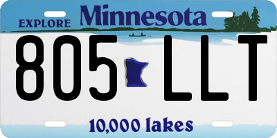 MN license plate 805LLT