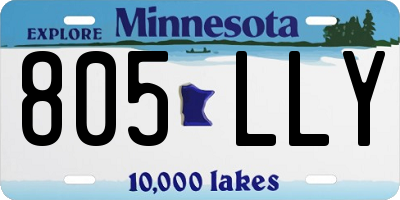 MN license plate 805LLY