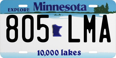 MN license plate 805LMA