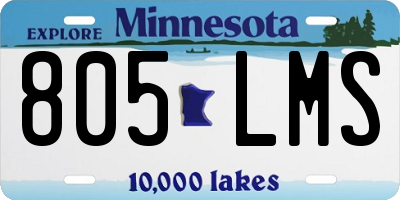 MN license plate 805LMS