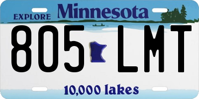 MN license plate 805LMT