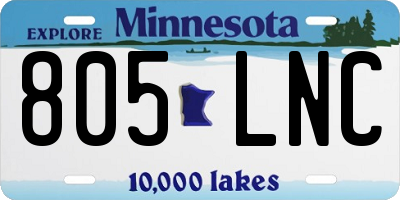 MN license plate 805LNC