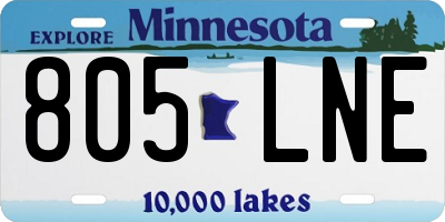 MN license plate 805LNE