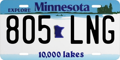 MN license plate 805LNG