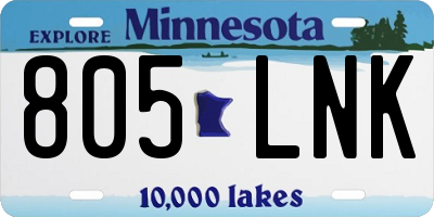 MN license plate 805LNK
