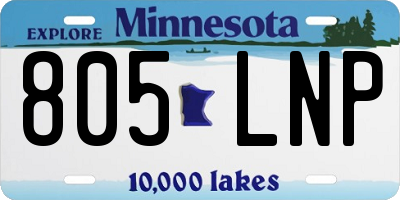 MN license plate 805LNP