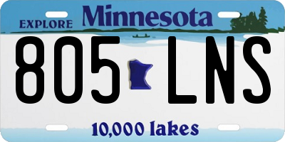 MN license plate 805LNS