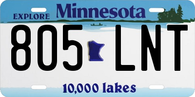 MN license plate 805LNT