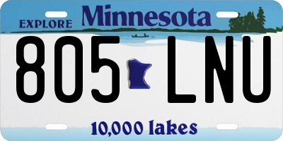 MN license plate 805LNU