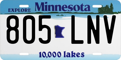 MN license plate 805LNV