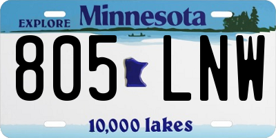 MN license plate 805LNW