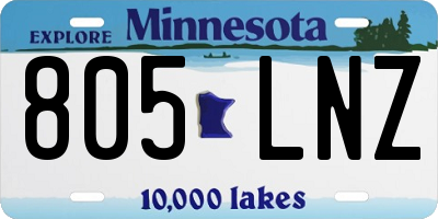 MN license plate 805LNZ