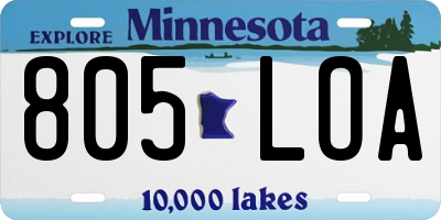 MN license plate 805LOA