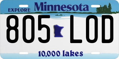 MN license plate 805LOD