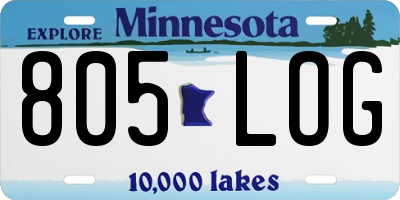 MN license plate 805LOG