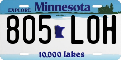 MN license plate 805LOH