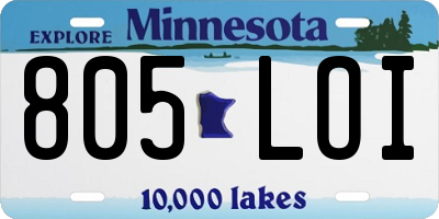 MN license plate 805LOI