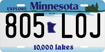 MN license plate 805LOJ