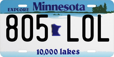 MN license plate 805LOL