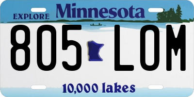 MN license plate 805LOM