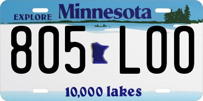 MN license plate 805LOO