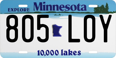 MN license plate 805LOY
