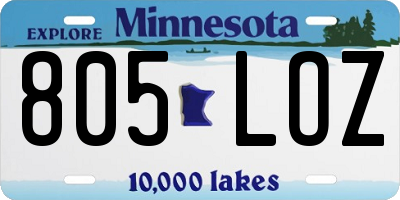 MN license plate 805LOZ