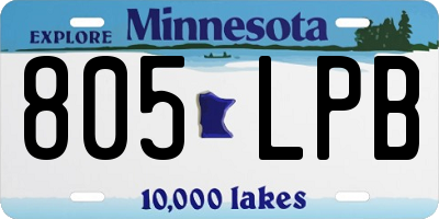 MN license plate 805LPB