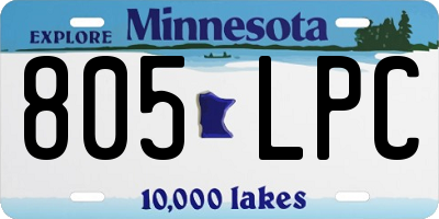 MN license plate 805LPC
